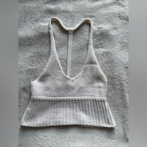 Urban Outfitters Cream Knit Crop Top